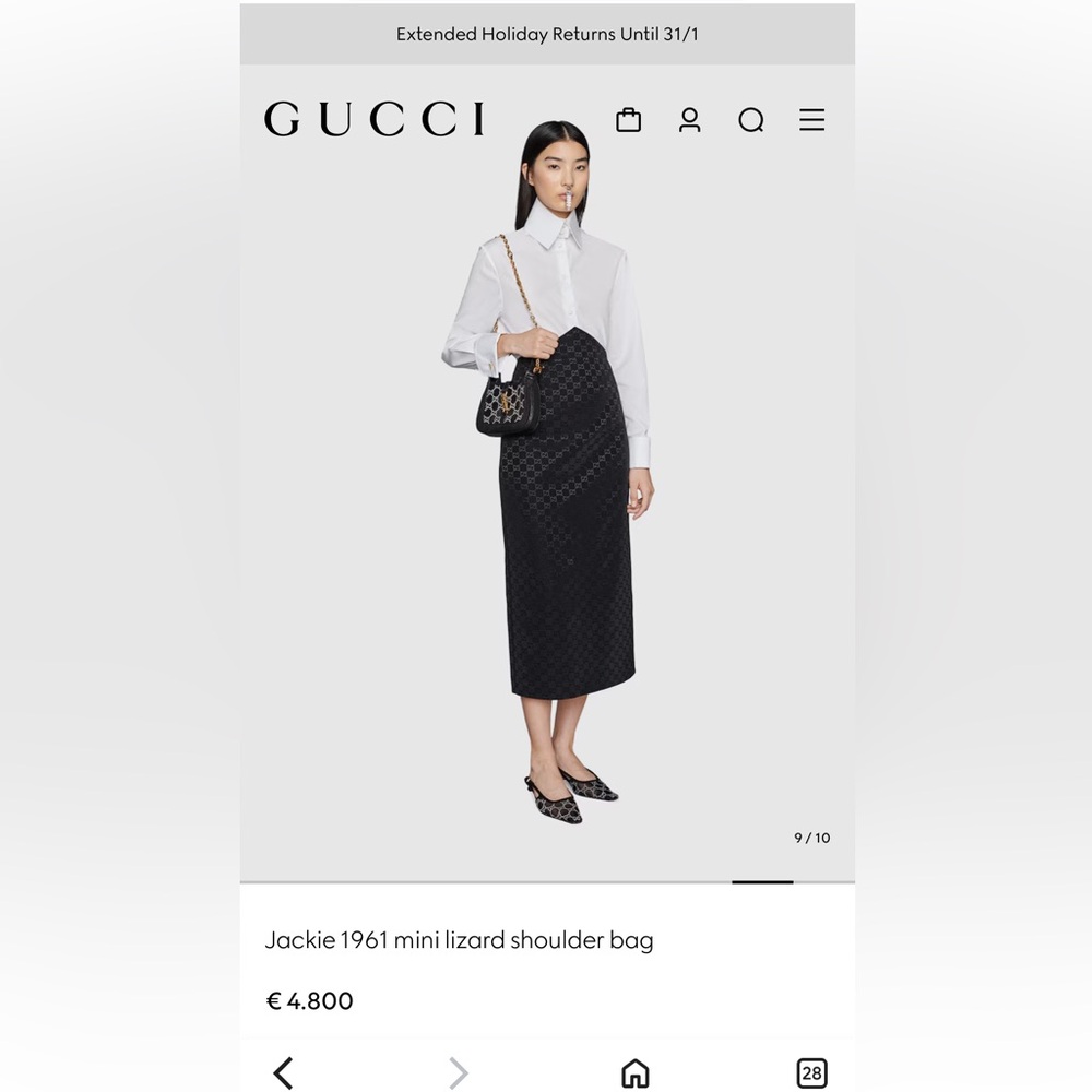 SOLD LIMITED LIZARD GUCCI CRYSTAL GG JACKIE 1961 - Picture 13 of 16